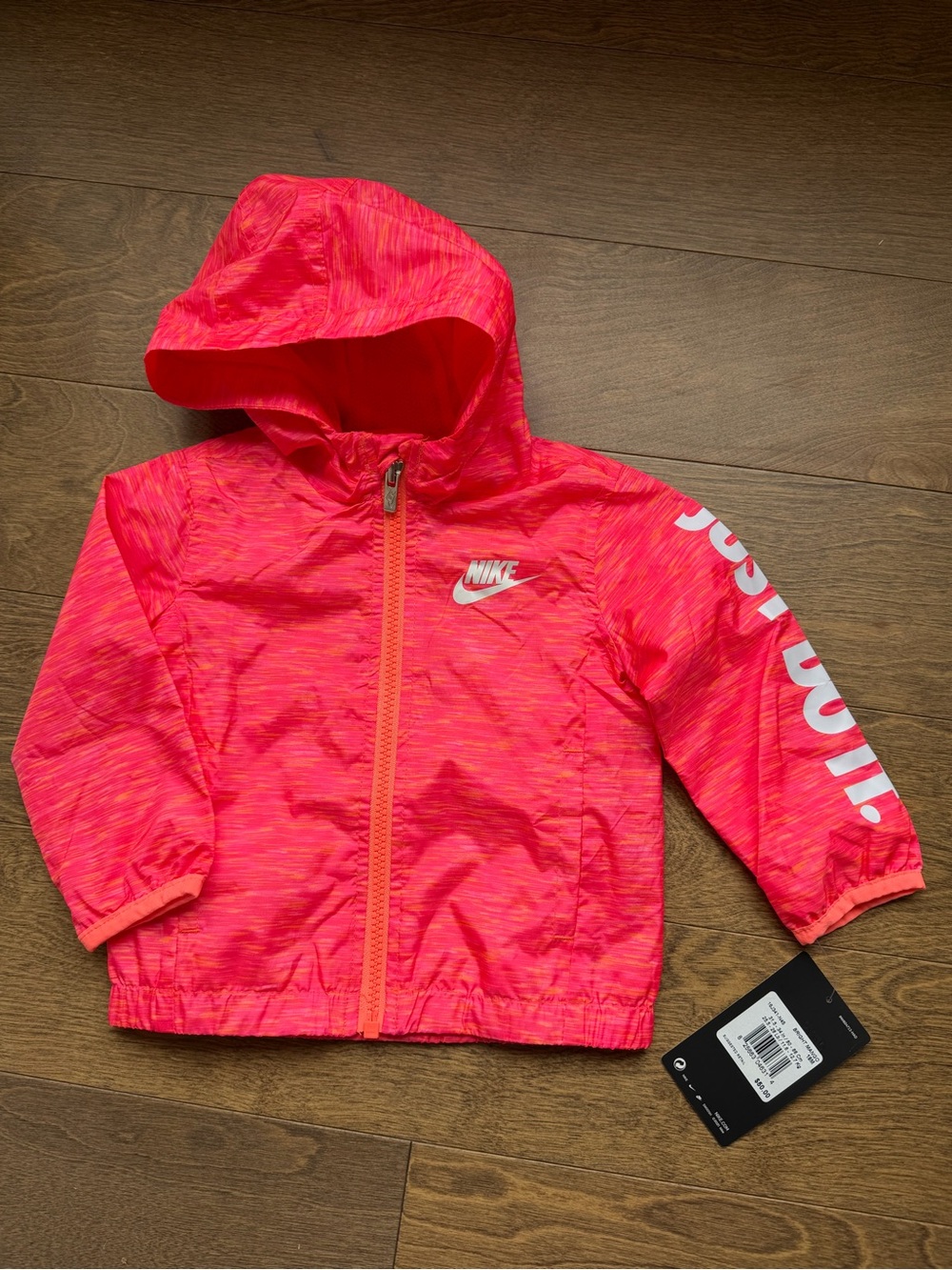 Nike toddler windbreaker in bright mango. 18 month. NWT